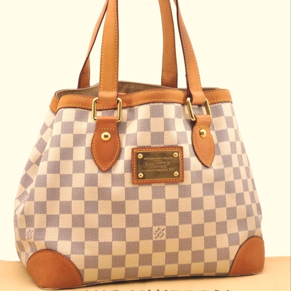 SOLD!!!!!Authentic Louis Vuitton Damier Azur Hampstead PM Shoulder Tote Bag